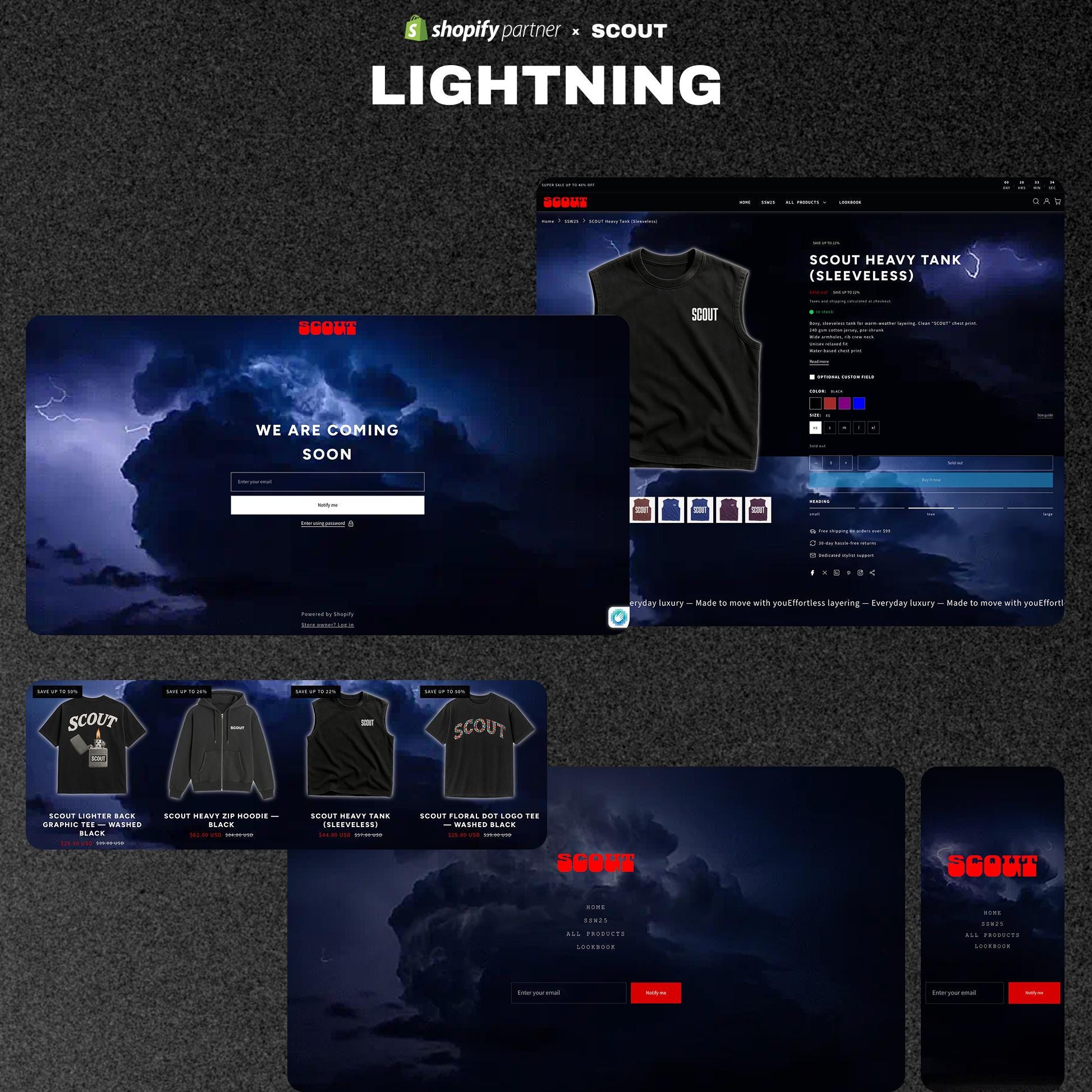 LIGHTNING Shopify Theme | Shopify 2.0 Theme Template | Fashion Shopify Theme | Shopify Clothing | Website Design Template | Shopify | Scout