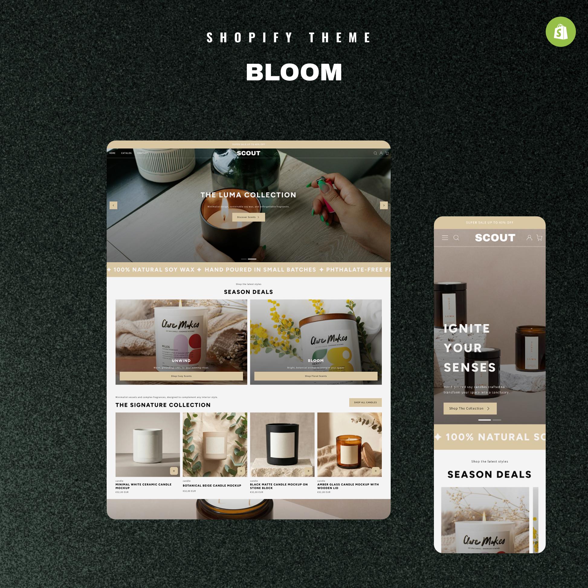 BLOOM Shopify Theme | Shopify 2.0 Theme Template | Fashion Shopify Theme | Shopify Clothing | Website Design Template | Shopify | Scout