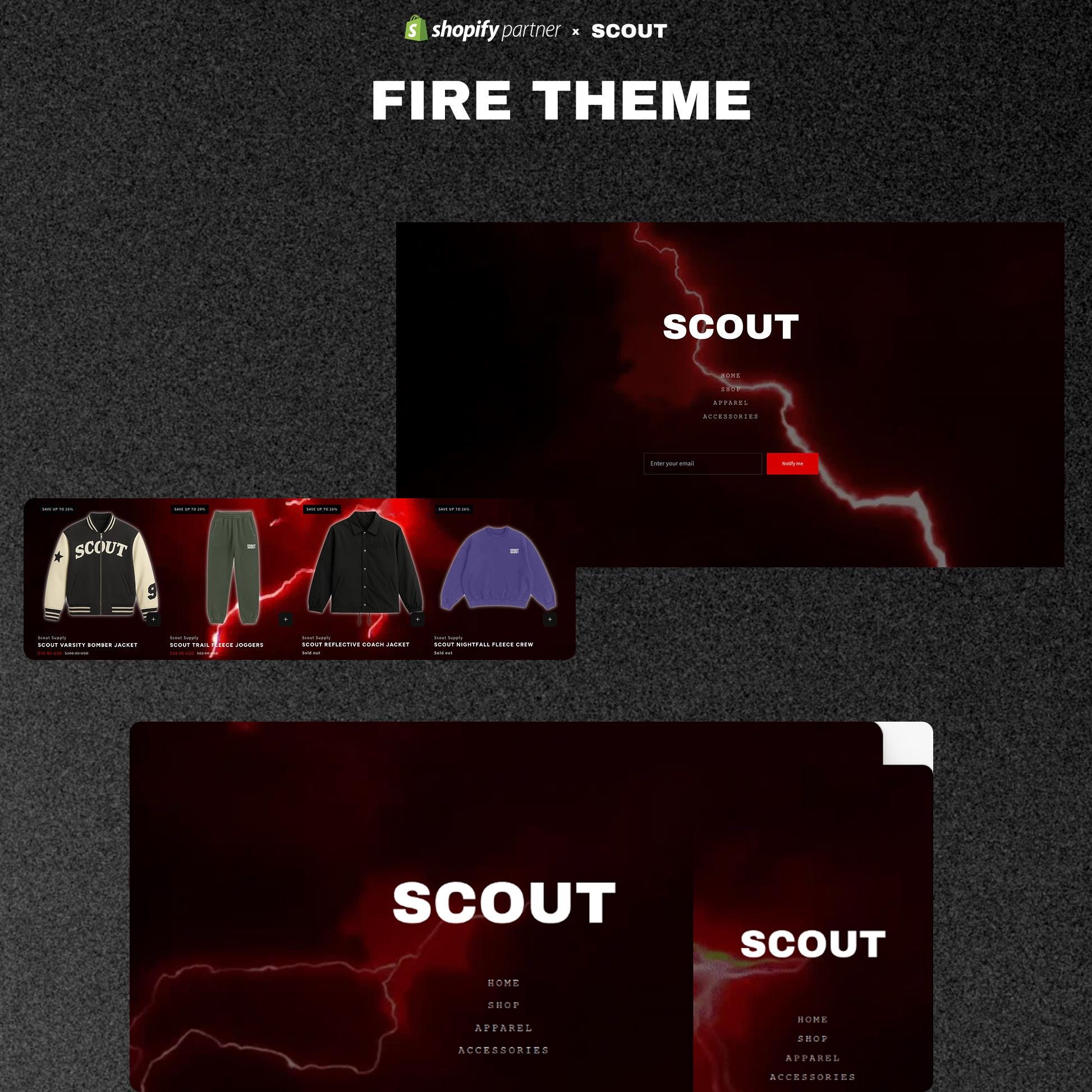 “Modern Shopify theme preview showcasing a clean, responsive website layout with customizable sections, professional typography, mobile-friendly design, and optimized product pages. Demonstrates homepage hero banner, collection grid, product gallery, navigation menu, and overall branding style for ecommerce stores.