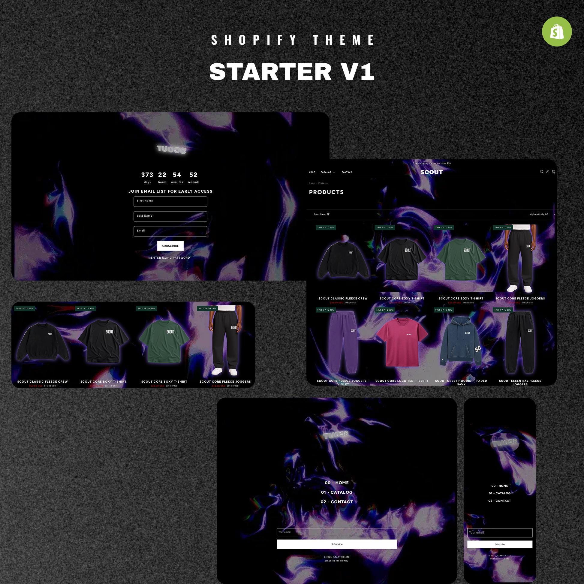 STARTER V1 Shopify Theme | Shopify 2.0 Theme Template | Fashion Shopify Theme | Shopify Clothing | Website Design Template | Shopify | Scout