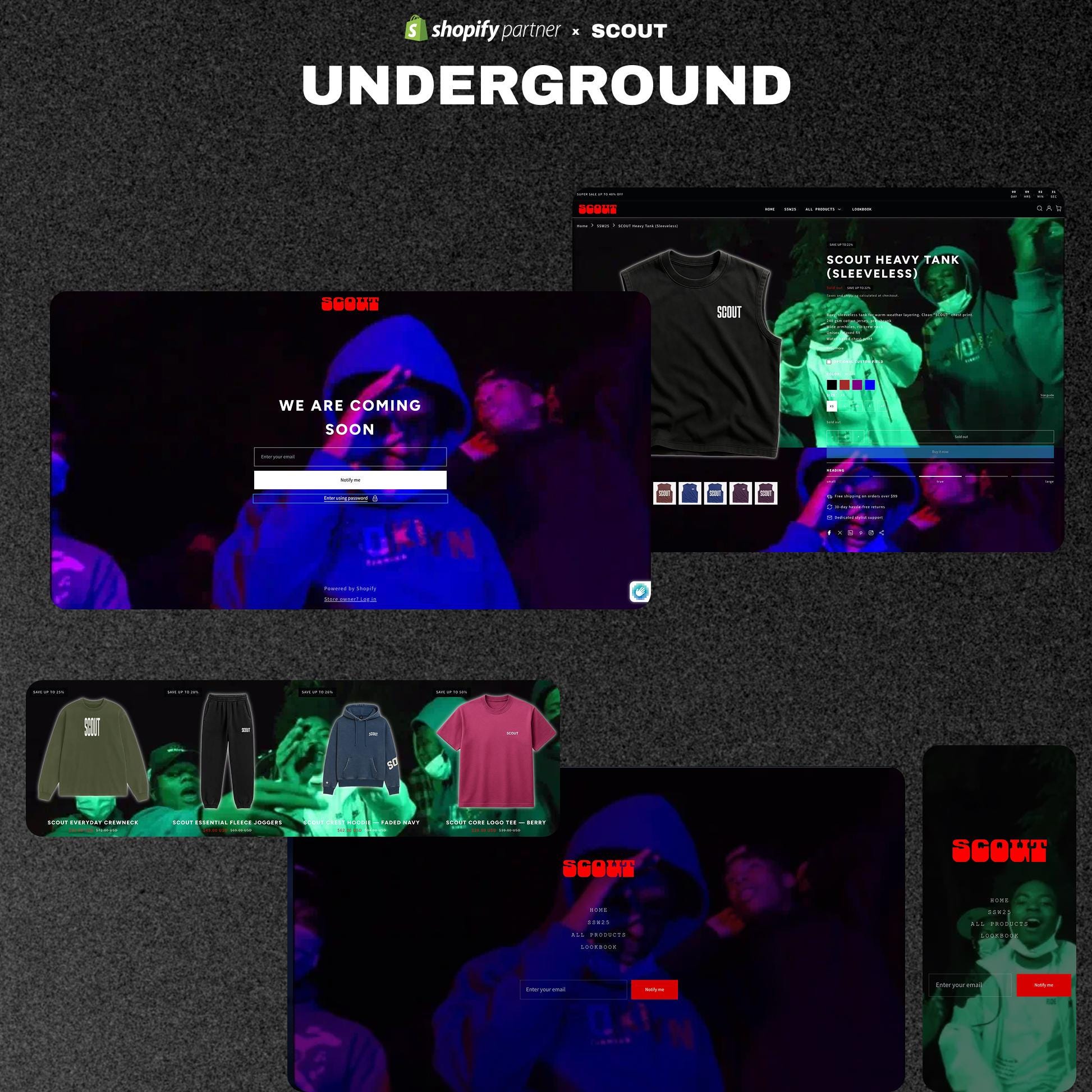 UNDERGROUND Shopify Theme | Shopify 2.0 Theme Template | Fashion Shopify Theme | Shopify Clothing | Website Design Template | Shopify